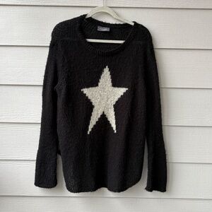 Wooden Ships Black Star Soft Mohair Blend Long Sleeve Pullover Sweater - M/L